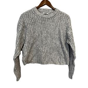 Women's American Eagle Grey Knit Crew Neck Sweater